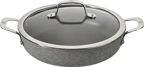Ballarini Salina Servierpfanne aus Aluminium mit 2 Griffen und Glasdeckel