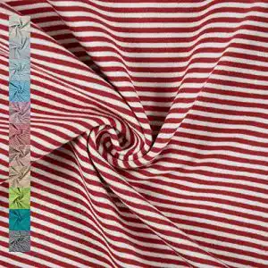 Bündchenstoff Lio Ringelbündchen Schlauchware rot/weiß 25cm x 35/70cm