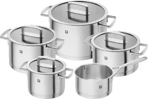 Zwilling Vitality Kochtopf-Set 5-teilig aus Edelstahl, induktionsgeeignet