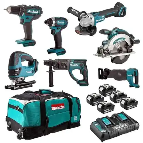 Akku-Werkzeug-Set Makita mit 7 Geräten für professionelle Anwendungen