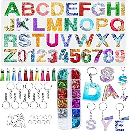Epoxidharz Silikonformen Set für Gießen von Buchstaben und Zahlen