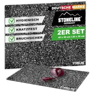 Glas Schneidebrett Set von Stoneline – 2-teilig, hitzebeständig und vielseitig