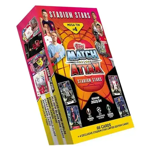 Fußballkarten Match Attax Topps 23/24 Mega Tin 4 mit 66 Karten