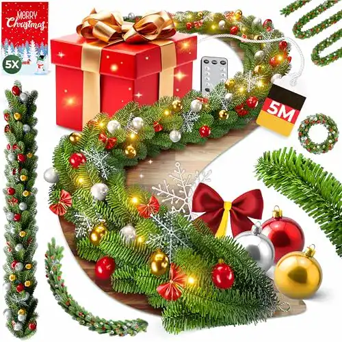 Weihnachtsgirlande Kesser 5m mit Beleuchtung und Fernbedienung