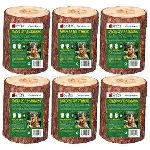 Schwedenfeuer Moritz Finnenfackel aus Naturholz für Garten und Outdoor