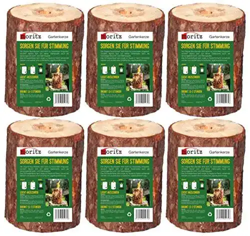 Schwedenfeuer Moritz Finnenfackel aus Naturholz für Garten und Outdoor