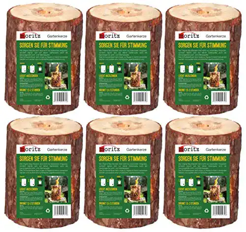 Schwedenfeuer Moritz Finnenfackel aus Naturholz für Garten und Outdoor