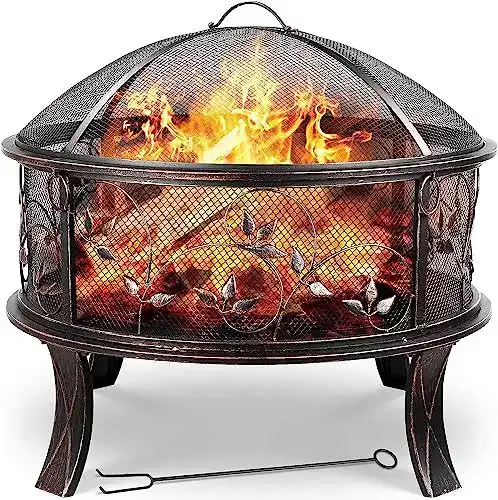 Feuerschale mit Funkenschutz von Tlgreen für Garten und Camping