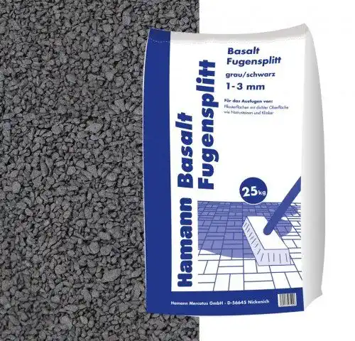 Pflastersplitt von Hamann Mercatus GmbH Basalt Fugensplitt 1-3 mm 25 kg