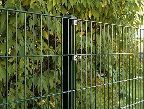 Doppelstabmattenzaun Komplett-Set in Grün – 103 cm hoch, 10 m lang