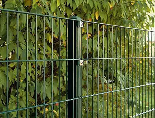 Doppelstabmattenzaun Komplett-Set in Grün – 103 cm hoch, 10 m lang