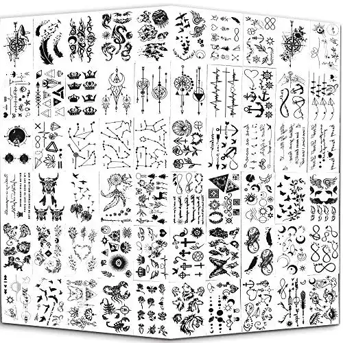 Temporäre Tattoos Yazhiji Tiny Waterproof Set mit 60 Blättern