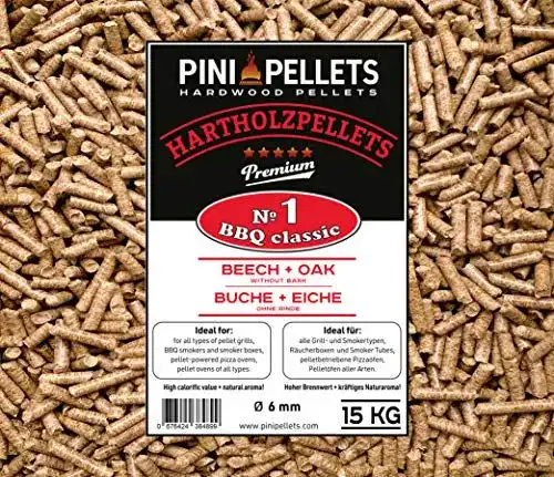 PINI Hartholz-Pellets für BBQ und Smoker 15 kg