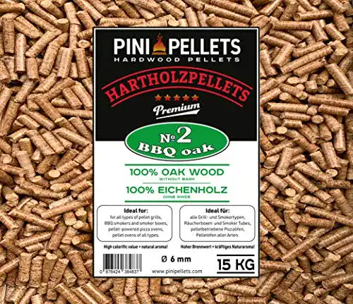 Holzpellet Pini Grillpellets 15 kg aus 100% Eiche für Grill und Smoker