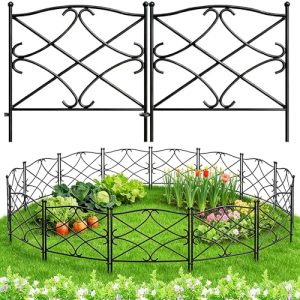 Metall Gartenzaun Set von Amagabeli Garden Home 5-teiliges Steckzaun-Set