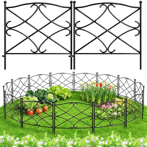 Metall Gartenzaun Set von Amagabeli Garden Home 5-teiliges Steckzaun-Set