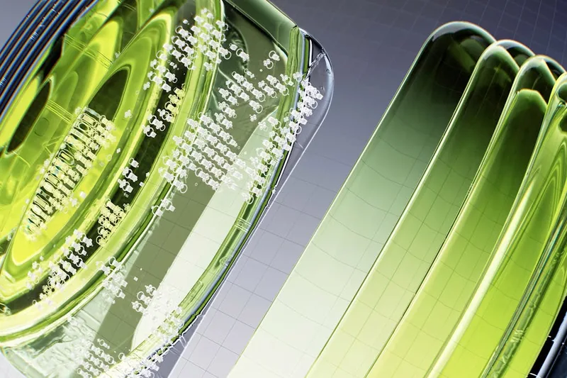 Nahaufnahme der polarisierten Gläser einer 3D-Brille, die die Funktionsweise der Technologie zeigt.