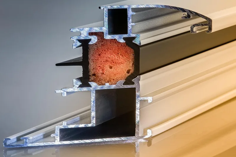 Hochwertiger Aluminiumwinkel als Produktaufnahme, sauber vor neutralem Hintergrund präsentiert.