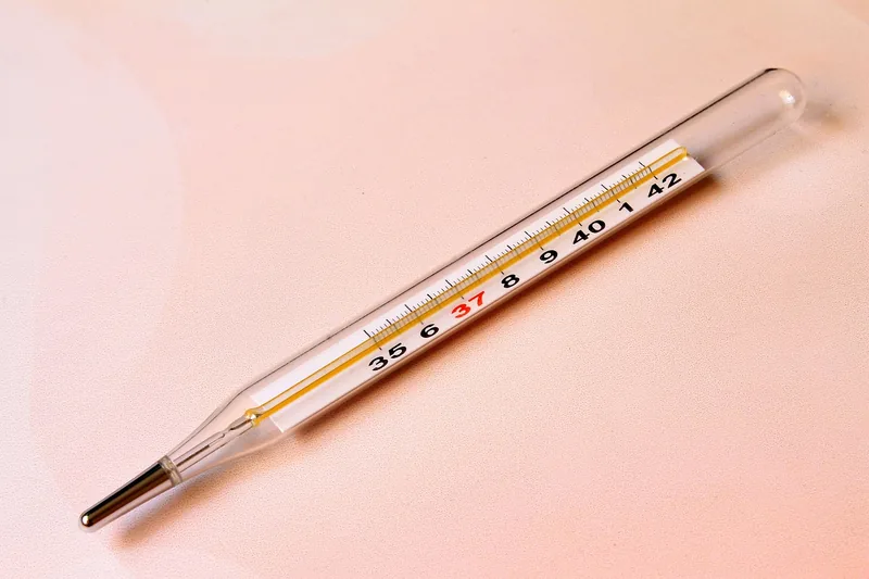 Nahaufnahme des Displays und der Tasten eines Bluetooth-Thermometers.
