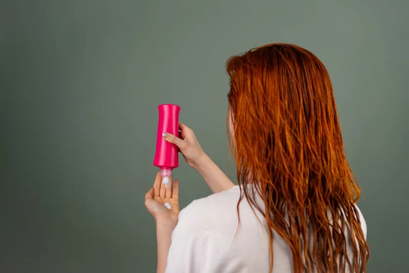 Hochwertige Flasche Conditioner als Haarpflegeprodukt, sauber und ansprechend präsentiert.