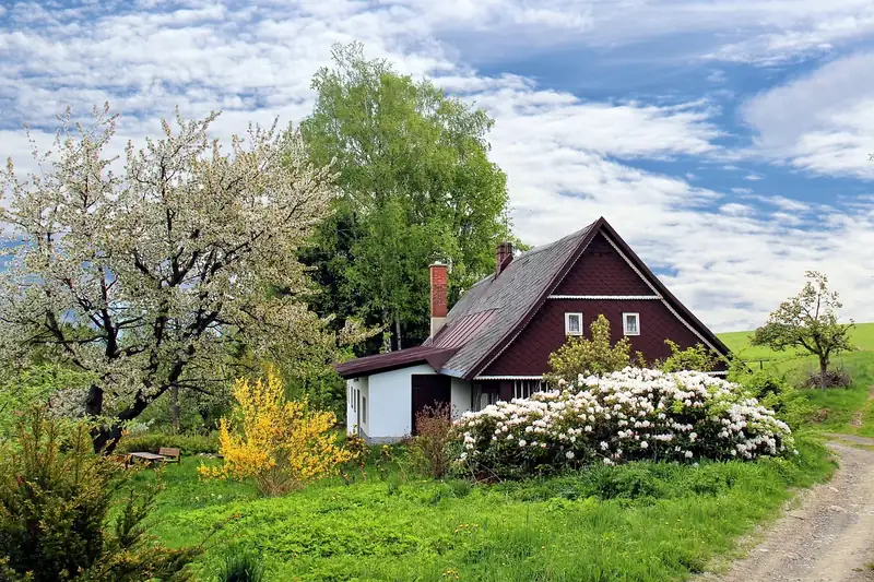 Geräumiges Holz-Gartenhaus in natürlicher Optik als Produktbild