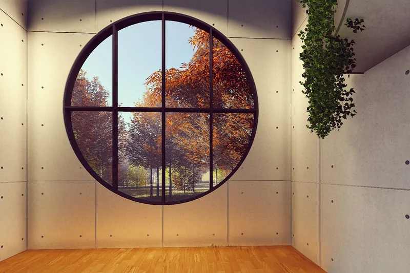 Ein strahlend sauberes Fenster lässt viel Tageslicht in einen modern eingerichteten Wohnraum fallen und schafft klare Sicht.