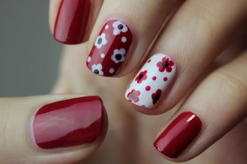 Nahaufnahme von perfekt lackierten und glänzenden Nägeln, die das Ergebnis der Nageltrockner-Anwendung zeigen.