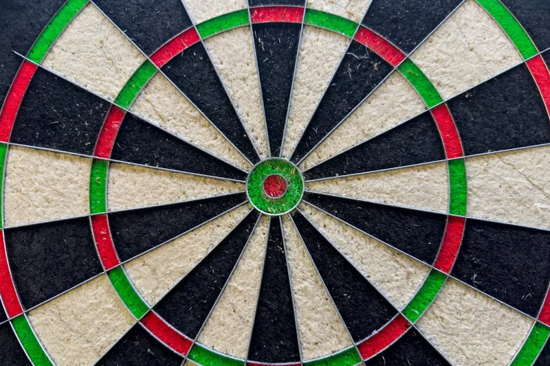 Detailaufnahme der hochwertigen Sisal-Oberfläche einer Steeldartscheibe mit feiner Verdrahtung.