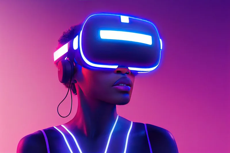 Ein stilvolles Wohnzimmer, das eine Atmosphäre für immersive VR-Erlebnisse schafft, mit dezent platzierter VR Brille.