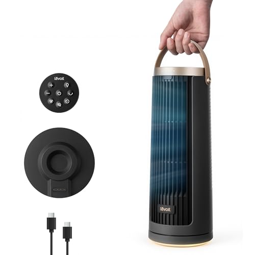 Tischventilator Levoit Windi Mini Pro mit Akku, 90 Grad Oszillation und 20 dB