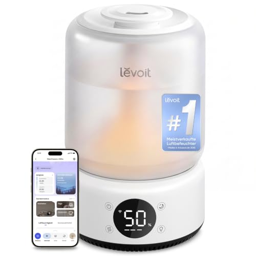 Luftbefeuchter Levoit NeoClassic 450S mit 4,2 L Top-Fill-Tank und einstellbarer Zielfeuchte