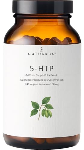 5-HTP Naturkur 100 mg im Apothekerglas ohne Zusatzstoffe, 240 Kapseln