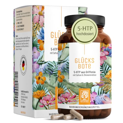 5-HTP NATURTREU Glücksbote Komplex mit Safran, Zitronenmelisse und Vitamin B6, 90 Kapseln