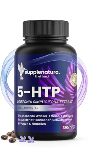 5-HTP SUPPLENATURA 100 mg aus 500 mg Griffonia-Extrakt mit Vitamin B6, 180 Kapseln
