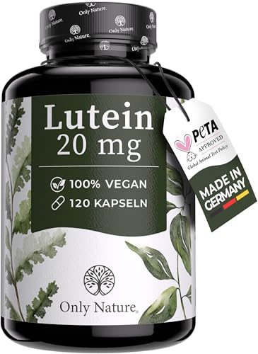 Lutein Zeaxanthin Only Nature mit 20 mg Lutein und 4 mg Zeaxanthin aus Ringelblume, 120 Kapseln